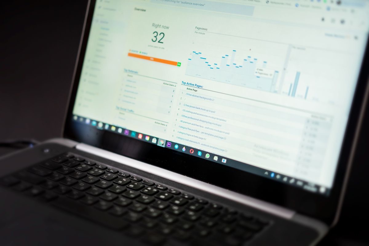Analysetal på en computerskærm