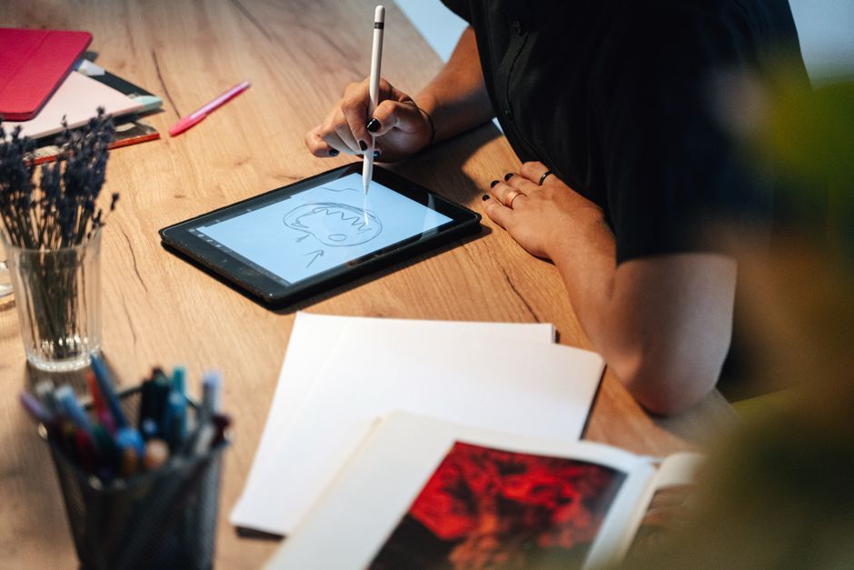 Person med tablet